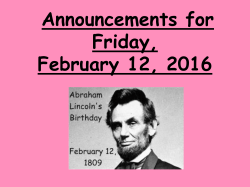 Announcements for Thursday, April 2, 2015