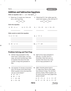 Addition and Subtraction Equations