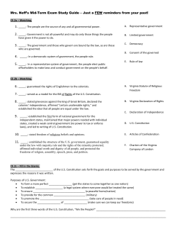 Mrs. Neff`s Mid-Term Exam Study Guide