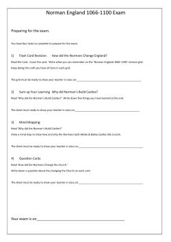 Norman England 1066-1100 Exam
