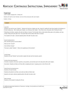 Lesson Plan: Hatchet - Carroll County Schools