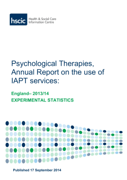 Psychological Therapies, Annual Report on the use of IAPT