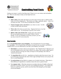 Controlling Food Costs - University of Connecticut