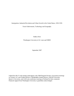 The Growth of Cities during Early Industrialization in the U