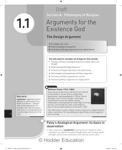 1.1 Arguments for the Existence God