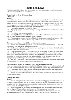 CLUB BYE-LAWS - Clontarf Golf Club