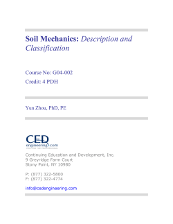 Soil Mechanics: Description and Classification
