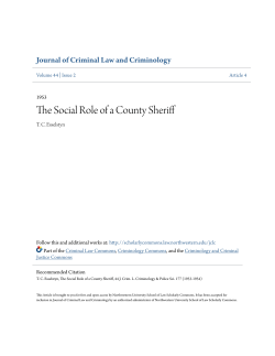 The Social Role of a County Sheriff