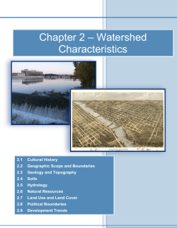 Chapter 2 &ndash; Watershed Characteristics