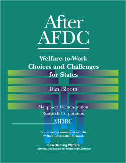 MDRC After AFDC Front Pages