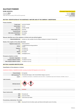 SULPHUR POWDER - Rowe Scientific