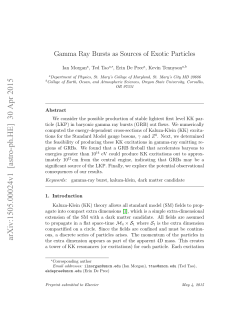 Gamma Ray Burst as Sources of Exotic Particles