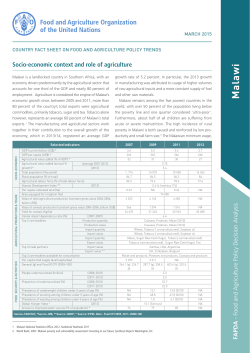 Malawi - Country fact sheet on food and agriculture policy trends