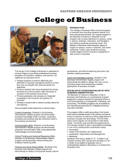 College of Business - Eastern Oregon University