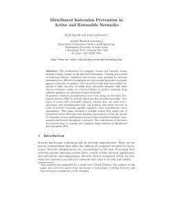 Distributed Intrusion Prevention in Active and Extensible Networks