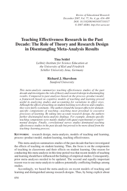 Teaching Effectiveness Research in the Past