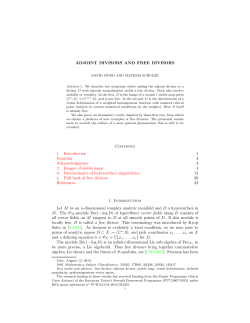 ADJOINT DIVISORS AND FREE DIVISORS Contents 1. Introduction