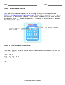 Activity 1: Graphing Total Revenues Instructions: Graph the total