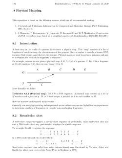 8 Physical Mapping - Algorithms in Bioinformatics