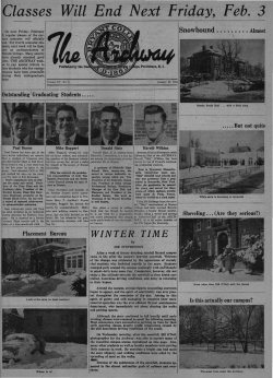 Classes Will End Next Friday, Feb. 3