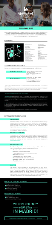 Survival Tips for your trip to IE Weekend Edition