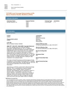 FUTURE Local Coverage Determination (LCD): Barium Swallow