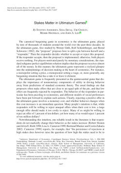 Stakes Matter in Ultimatum Games