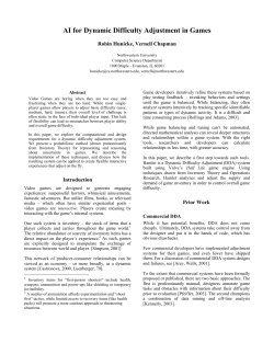 AI for Dynamic Difficulty Adjustment in Games