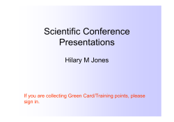 Scientific conference presentations (PDF , 419kb)