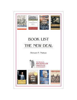 BOOK LIST THE NEW DEAL - Rockefeller Institute of Government