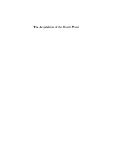 The Acquisition of the Dutch Plural