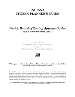 BZA Basics - Indiana - Indiana Planning Association