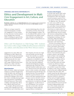 Ethics and Development in Mali: Civic Engagement in Art, Culture