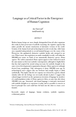 Language as a Critical Factor in the Emergence