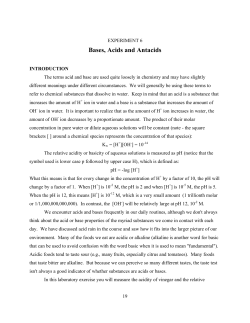 Bases, Acids and Antacids