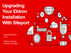 Upgrading Your Ektron Installation With Siteport