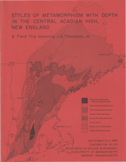 styles of acadian metamorphism with depth