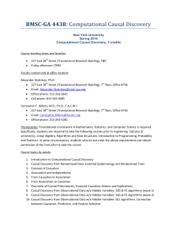 BMSC-GA 4438: Computational Causal Discovery