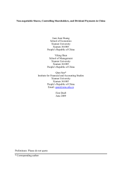 Non-negotiable Shares, Controlling Shareholders, and Dividend