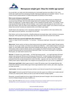 Menopause weight gain: Stop the middle age spread