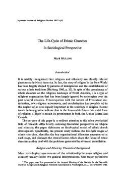 The Life-Cycle of Ethnic Churches In Sociological