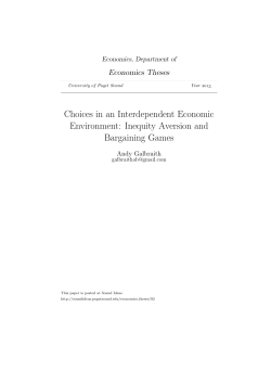 Choices in an Interdependent Economic Environment