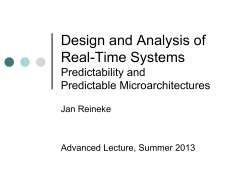 Predictability and Predictable Microarchitectures - Real