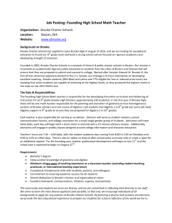 Job Posting: Founding High School Math Teacher