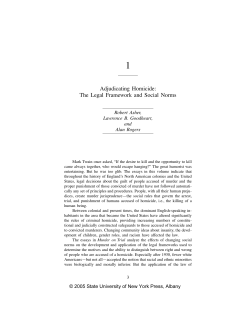 Adjudicating Homicide: The Legal Framework and