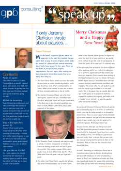 speak up - Grant Pearson Brown Consulting Ltd