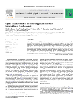 Crystal structure studies on sulfur oxygenase reductase from