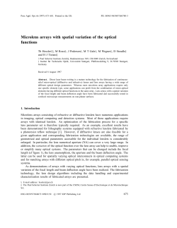 Microlens arrays with spatial variation of the optical functions