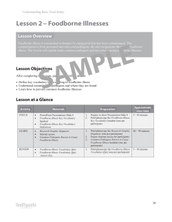 Food Safety Curriculum Sample
