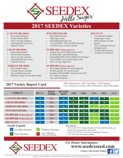 2017 SEEDEX Varieties
